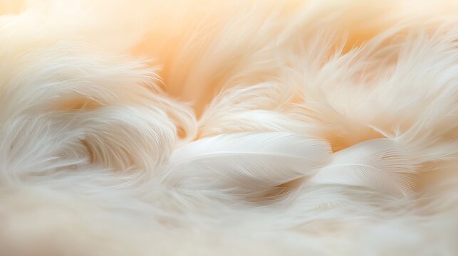 Soft White Feathers on a Light Background for Elegant Textures