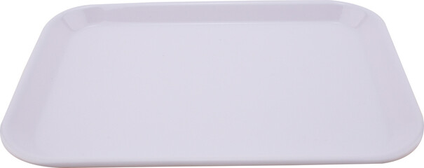 White plastic tray on transparent background. PNG