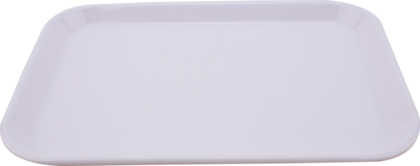 White plastic tray on transparent background. PNG