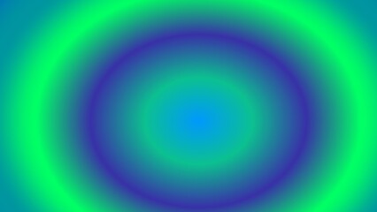 Concentric circles of vibrant green, blue, and purple gradients create a hypnotic effect