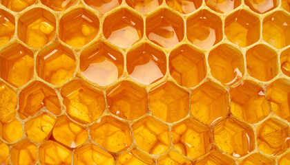 Generated image Natural honeycomb background. Close-up top view.
