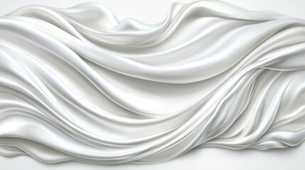 Obraz premium Soft White Silk Fabric Waves Flowing Over Surface in Elegant Fashion Background