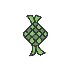 Illustration of traditional ketupat, a diamond-shaped rice cake for Eid