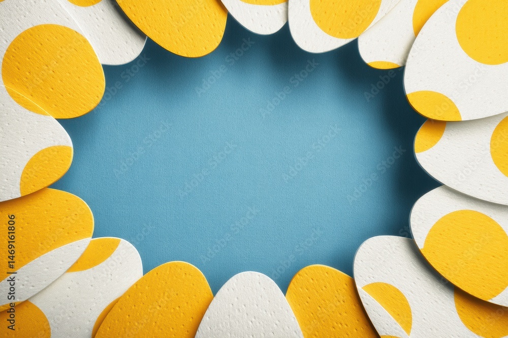 Poster creative diagonal egg pattern background with central space perfect for springtime promotions or fes