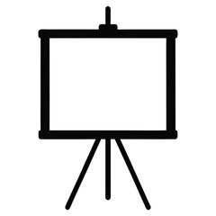 A wooden easel displays a blank canvas, ready for art or a business presentation screen