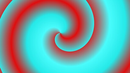 Hypnotic spiral of vibrant red and cyan gradients