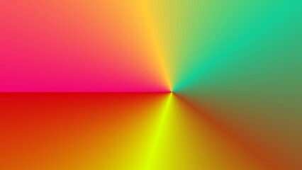 Vibrant color gradient radiating from center, showcasing a spectrum of warm and cool tones