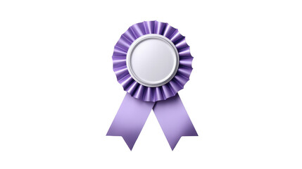 Lavender Purple Award Ribbon Rosette Badge with Blank Center for Winner Achievement Success Recognition