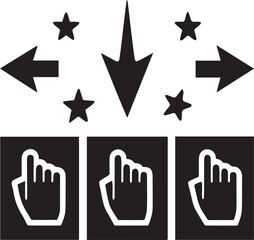 Cursor Icon Set in Black and White Style