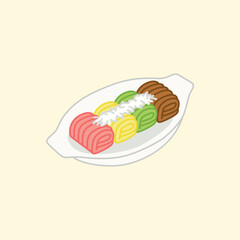 Indonesian Snack Illustration Getuk Lindri