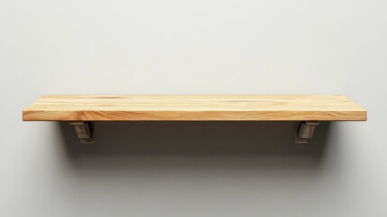 Empty wooden wall shelf