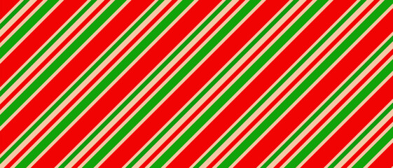 New Year striped red-green seamless background.