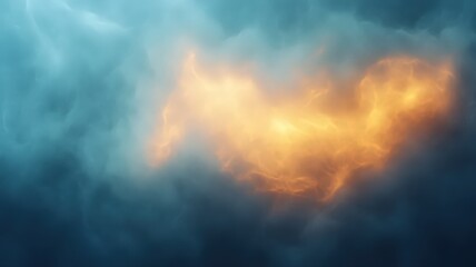 Abstract Swirling Blue and Orange Cloudscape