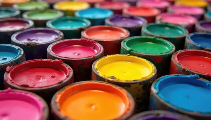 Vibrant tubes of paint in assorted colors, ready for artistic creation , painting, tertiary colors
