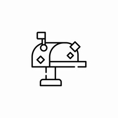 mailbox flag icon sign vector