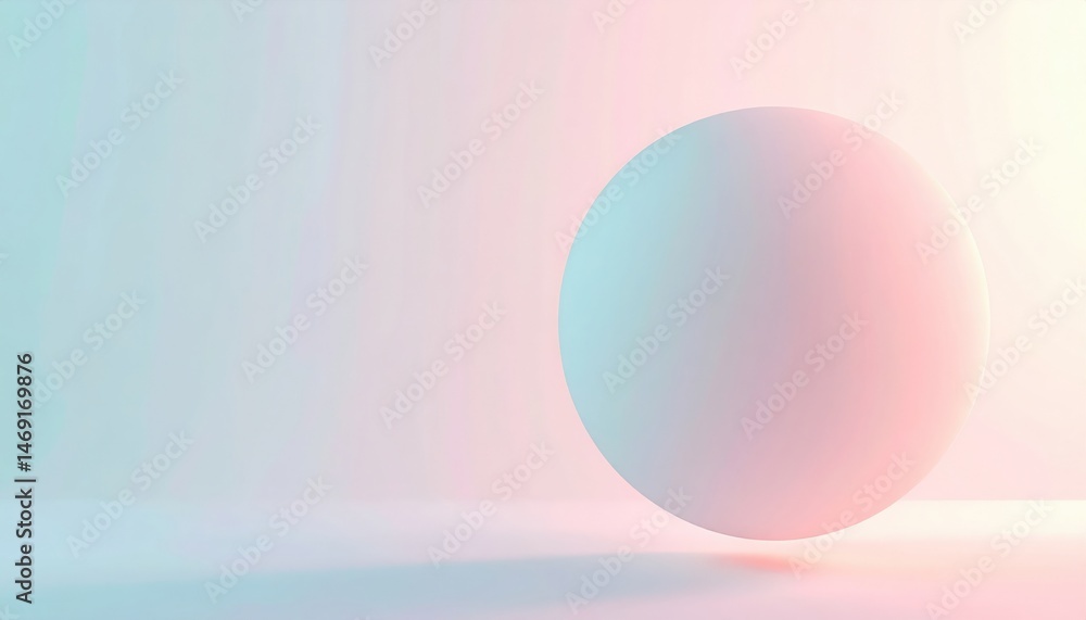Poster dynamic motion of a floating sphere abstract setting digital art minimalist environment aesthetic vi