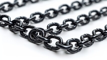 Obraz premium Close Up of Shiny Black Chain Links