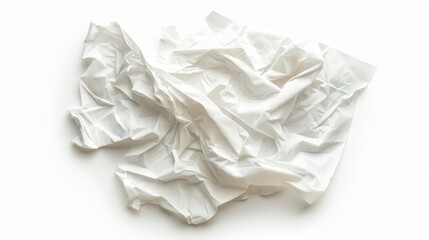 Crumpled White Tissue on White Background