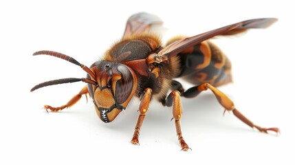 Detailed insect portrait isolated on white