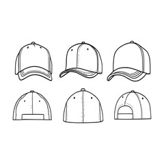 Hand drawn baseball cap vector for fashion projects