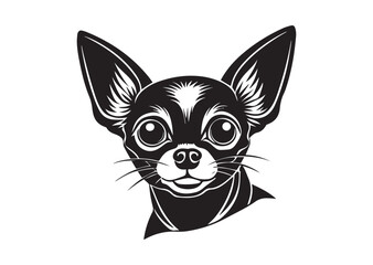 Fototapeta premium Chihuahua Peeking Cute Dog Silhouette Vector