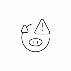 warning pig icon sign vector