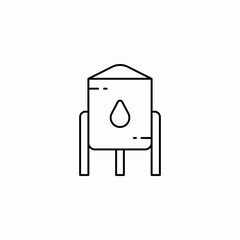 water tower icon sign vector