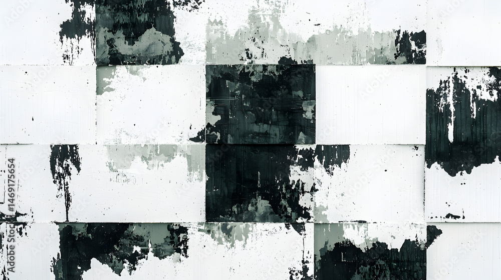 Poster grayscale checkered texture: capturing a unique blend of minimalism and industrial, this image revea
