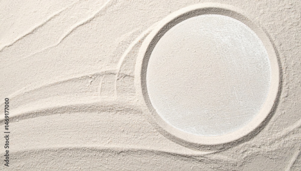 Poster dynamic motion of a circular object across a textured surface studio setting abstract art minimalist