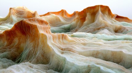 Abstract Landscape with Flowing Textures and Earthy Tones