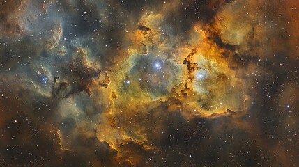 Obraz premium Colorful cosmic nebula, a vast expanse of space.