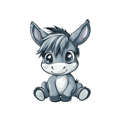 cute donkey mascot vector design