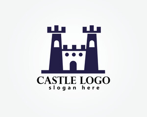 Fototapeta premium castle logo,blue castle palace,logo design inspiration