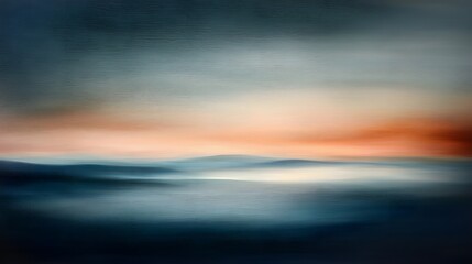Fototapeta premium Abstract Landscape with Soft Colors and Blurred Horizon in Gentle Waves