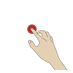 The gesture of pressing a finger on a button