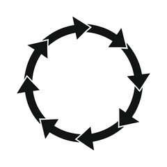 Round Arrow Design Continuous Movement Concept