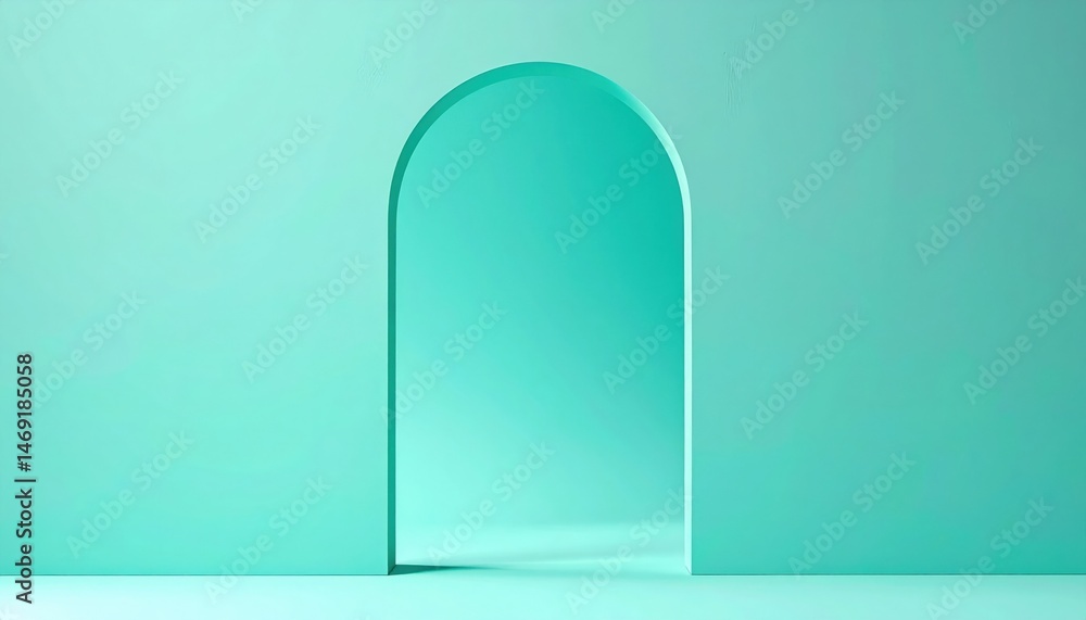 Poster exploring minimalism abstract archway design modern space visual art contemporary environment direct