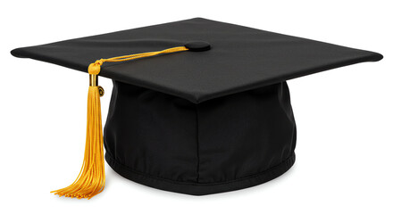 Graduation cap with golden tassel education concept