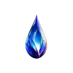 Obraz premium Luminous Sapphire Teardrop Abstract Water Drop Jewel