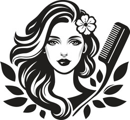 Beauty lady spa logo vektor black an white