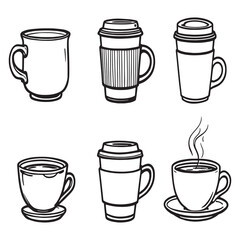 Minimalist Coffee Cup Illustration in Clean and Modern Line Art