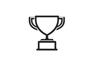 Outline drawing of a trophy on white background on transparent background
