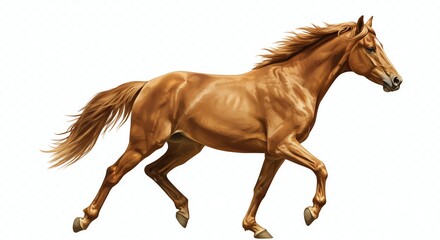 Fototapeta premium Chestnut horse running animal equine mammal