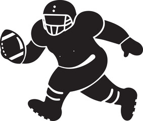Running Football Player Silhouette Vector