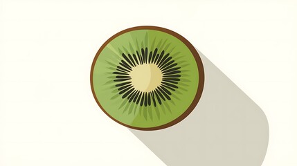 Sliced Kiwi with Flat Design.