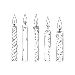 Minimalist Hand Drawn Candle In Clean Line Art Style