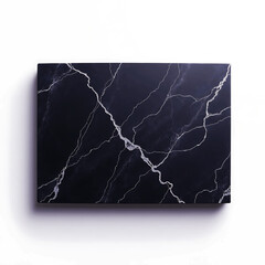Luxurious Black Marble Texture with White Veins, High Contrast Stone Surface Background