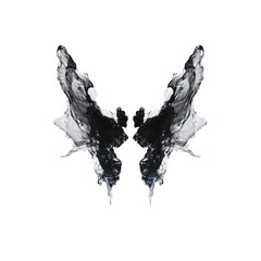 Obraz premium Abstract Black and White Ink Rorschach Butterfly