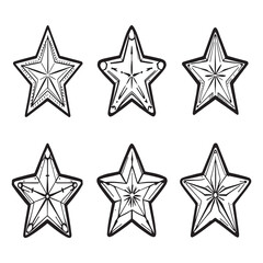 Minimalist Line Art of Christmas Star Decoration Design