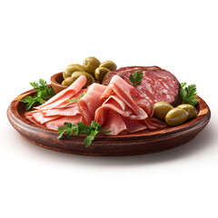 Delicious Ham and Salami Platter Appetizer Delightful Snack